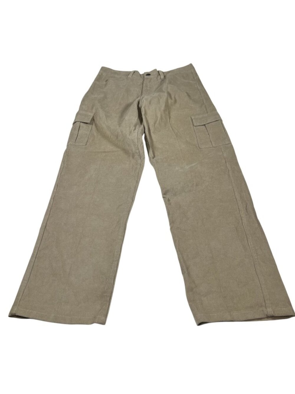 FB County Mens Beige Corduroy Baggy Cargo Pants Size 34x32 Straight Leg